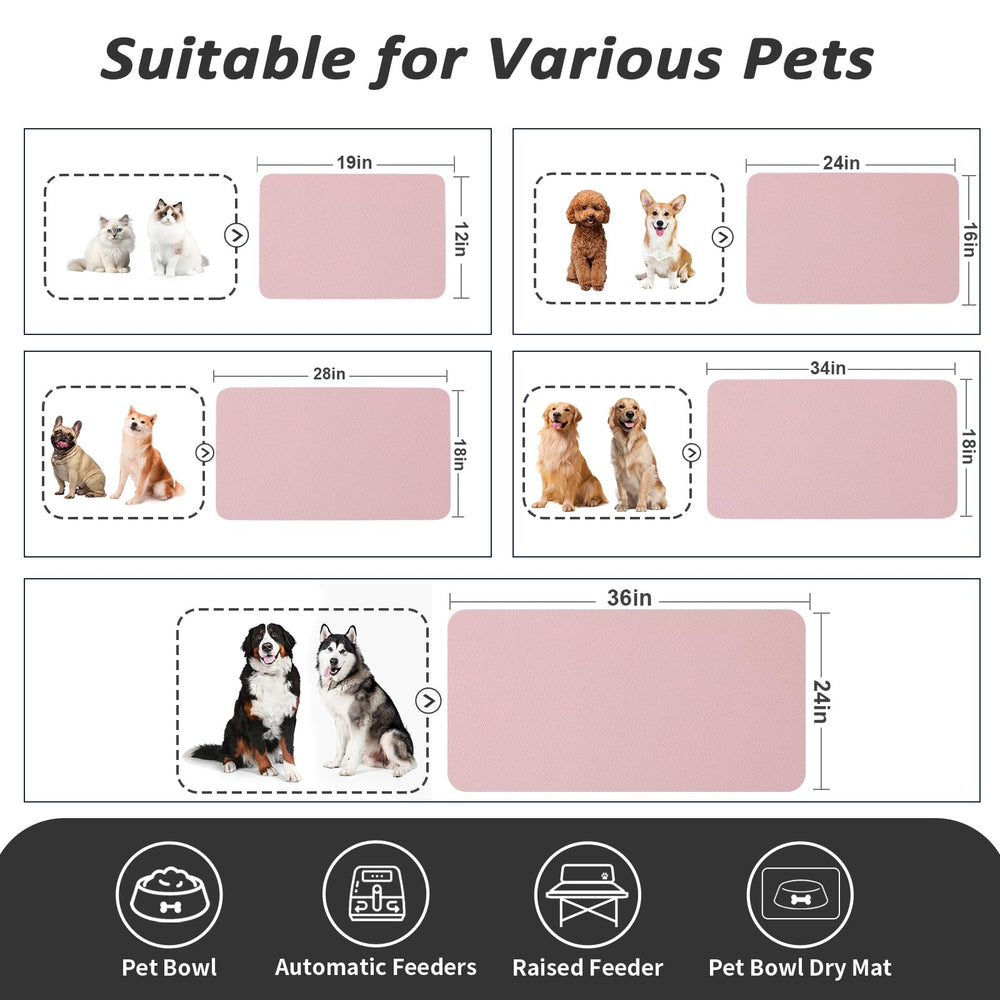 HotLive pet food mat placed beneath two pet bowls.