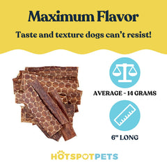 Hotspot Pets Beef Esophagus Dog Treat close-up highlighting its textured surface.