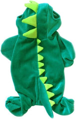 Hotumn dinosaur dog costume close-up showing the soft spikes along the back.