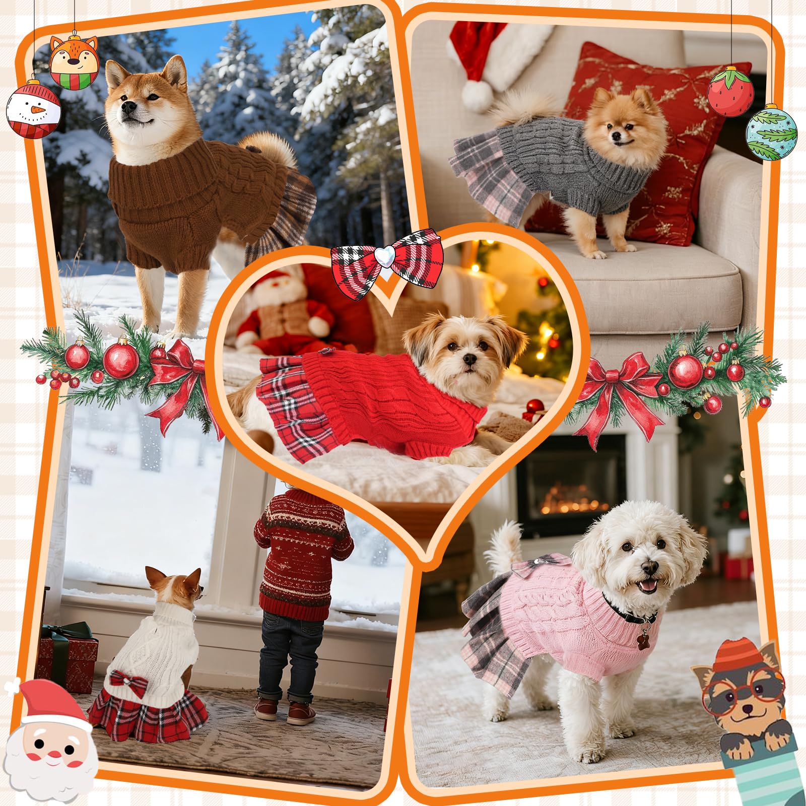 Hpetppy dog sweater dress worn by a small dog.