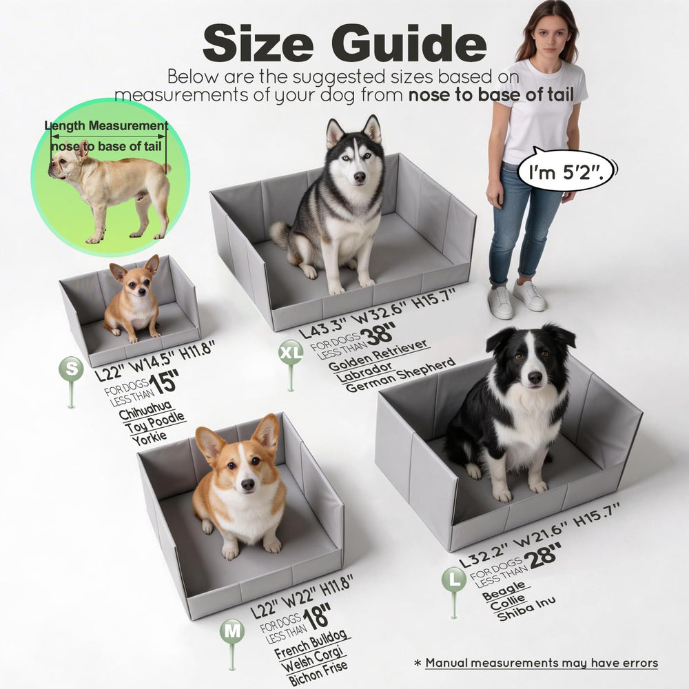 HQ4US 4LEGS dog litter box folded for storage or travel.