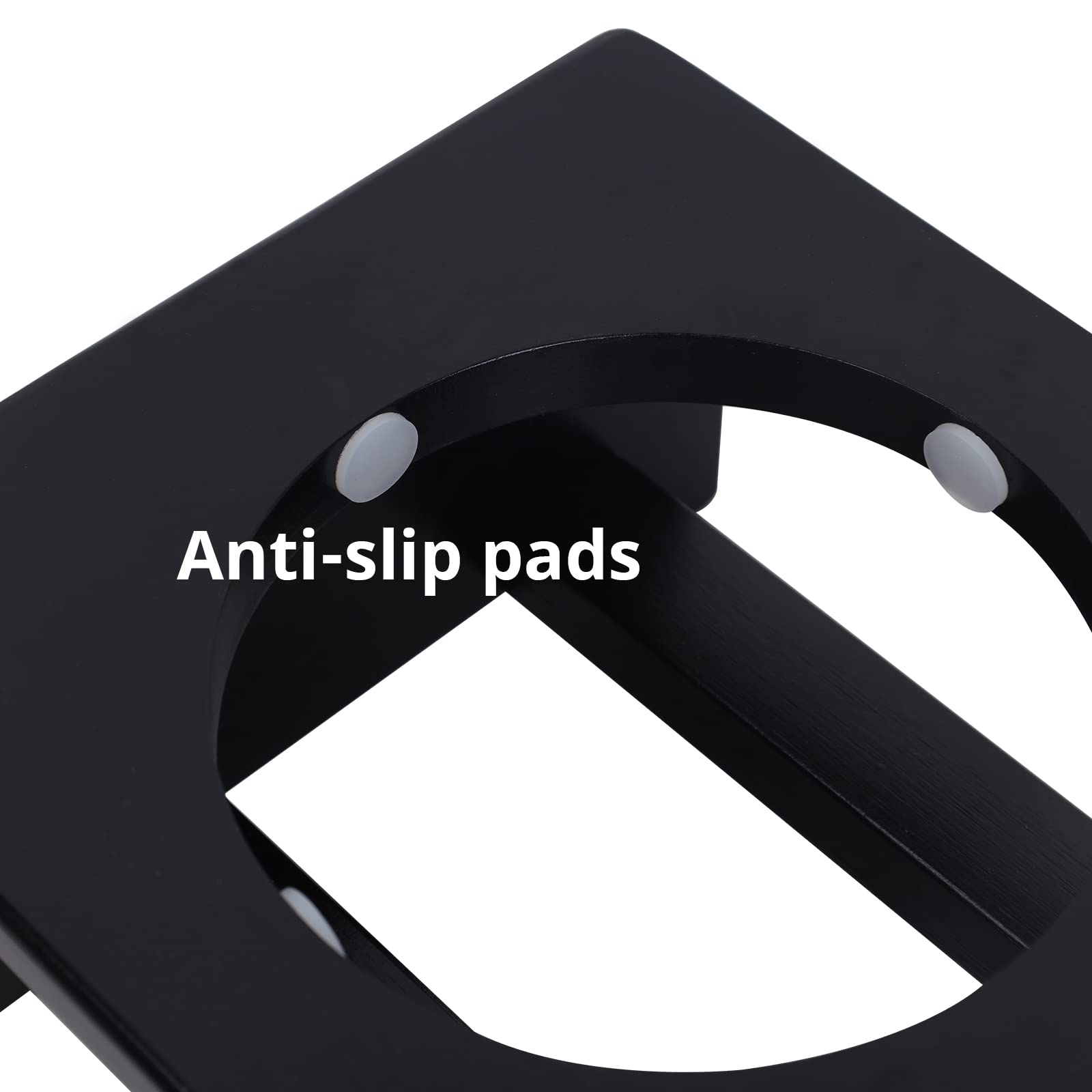 HTB elevated dog bowl stand detail showing a removable stainless steel bowl.