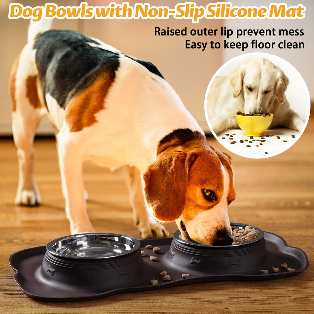 Hubulk dog bowls shown detached from the silicone mat.