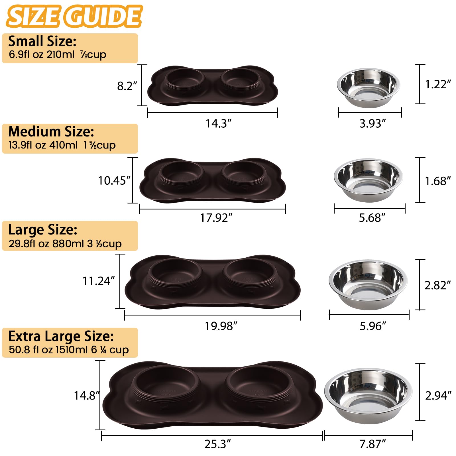 Hubulk dog bowls arranged as a paired feeding setup on the mat.
