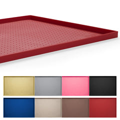 Hubulk dog feeding mat shown in red from the front.