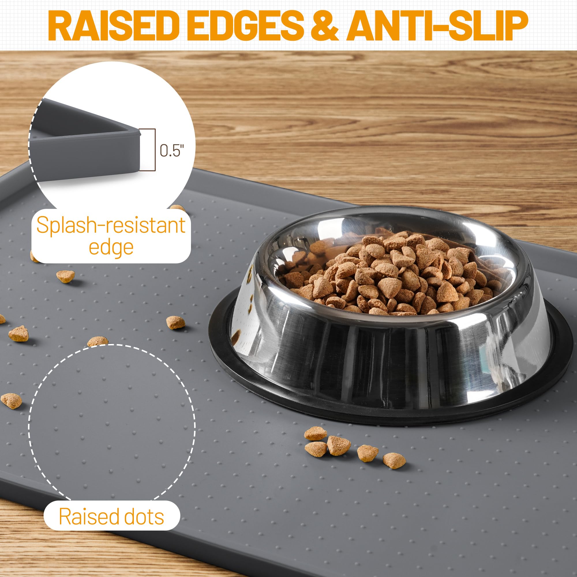Hubulk dog feeding mat detail showing the non-slip surface.