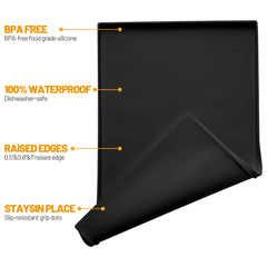 Hubulk Dog Feeding Mat close-up showing the raised outer edge.