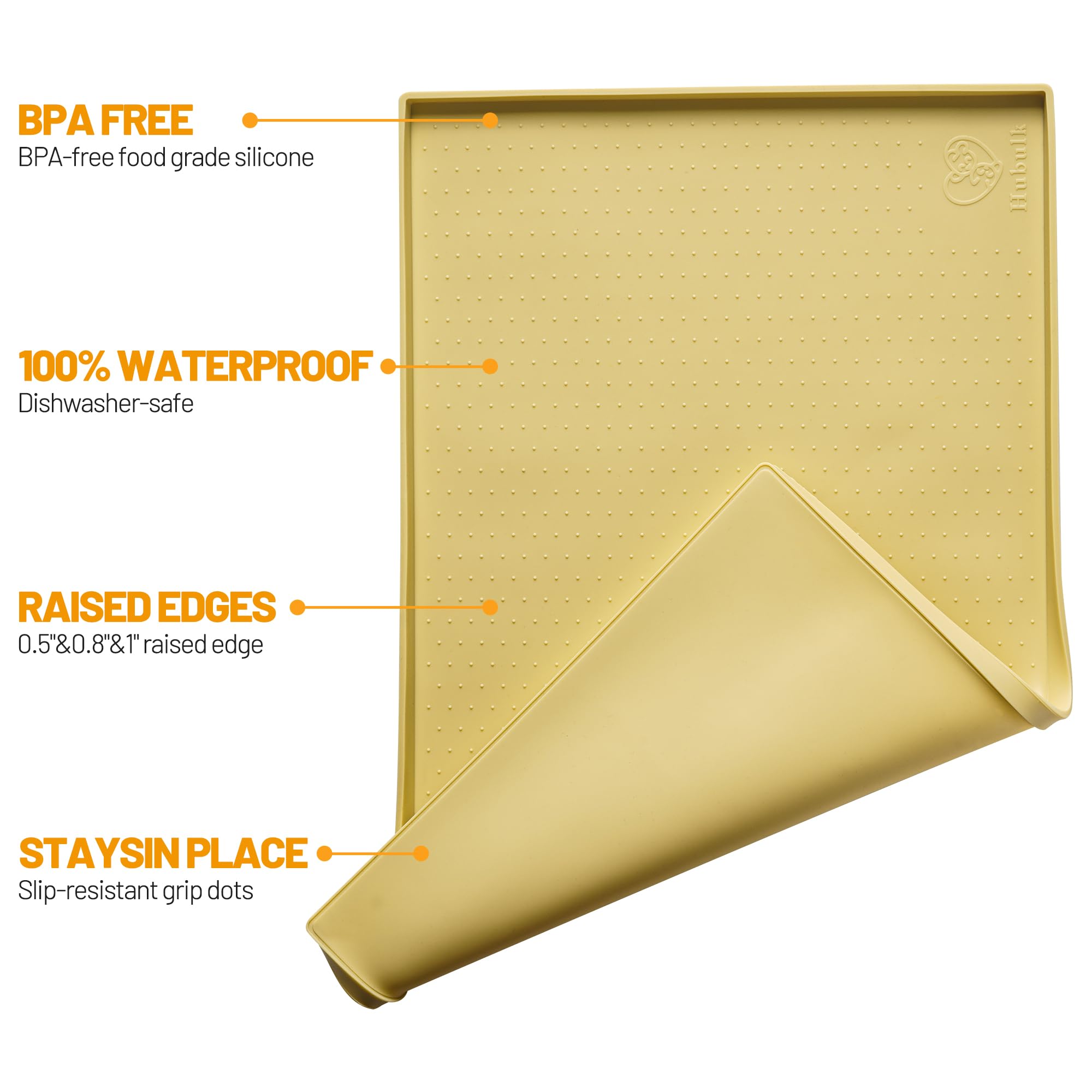 Hubulk Dog Feeding Mat with its raised outer edge shown close up.