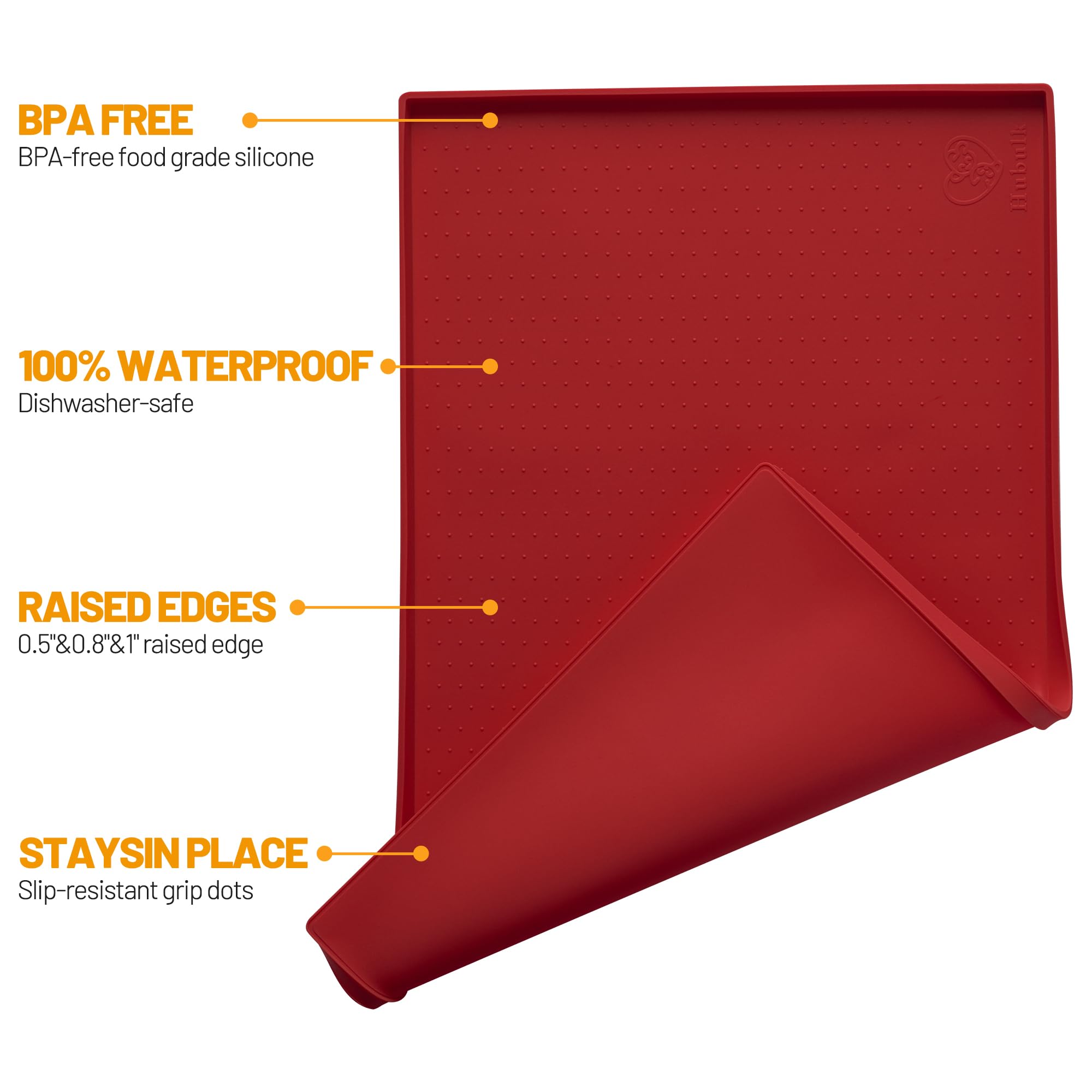 Hubulk dog feeding mat close-up showing its raised outer edge.