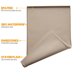 Hubulk dog feeding mat close-up showing its raised outer edge.