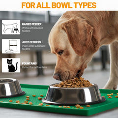 Hubulk Dog Feeding Mat rolled for carrying during travel.