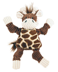 HuggleHounds Giraffe Knottie plush dog toy shown from the front.