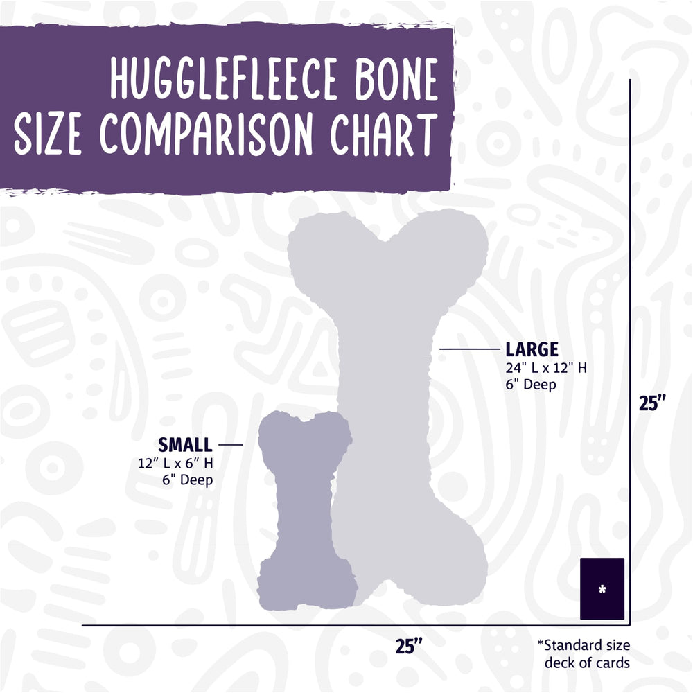 HuggleHounds Plush Bone Dog Toy shown from a side angle.