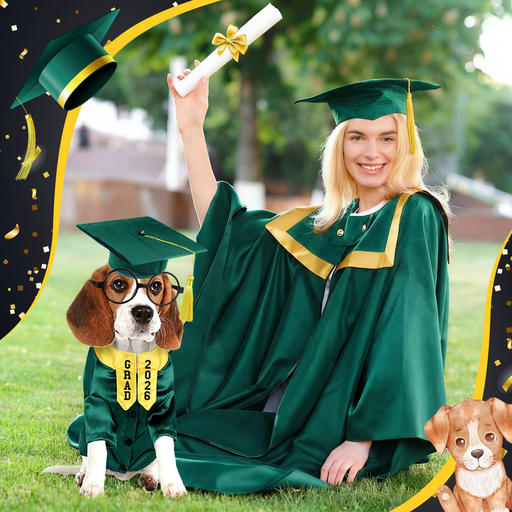 Huhumy dog graduation costume DIY letter stickers for adding a name and graduation time.
