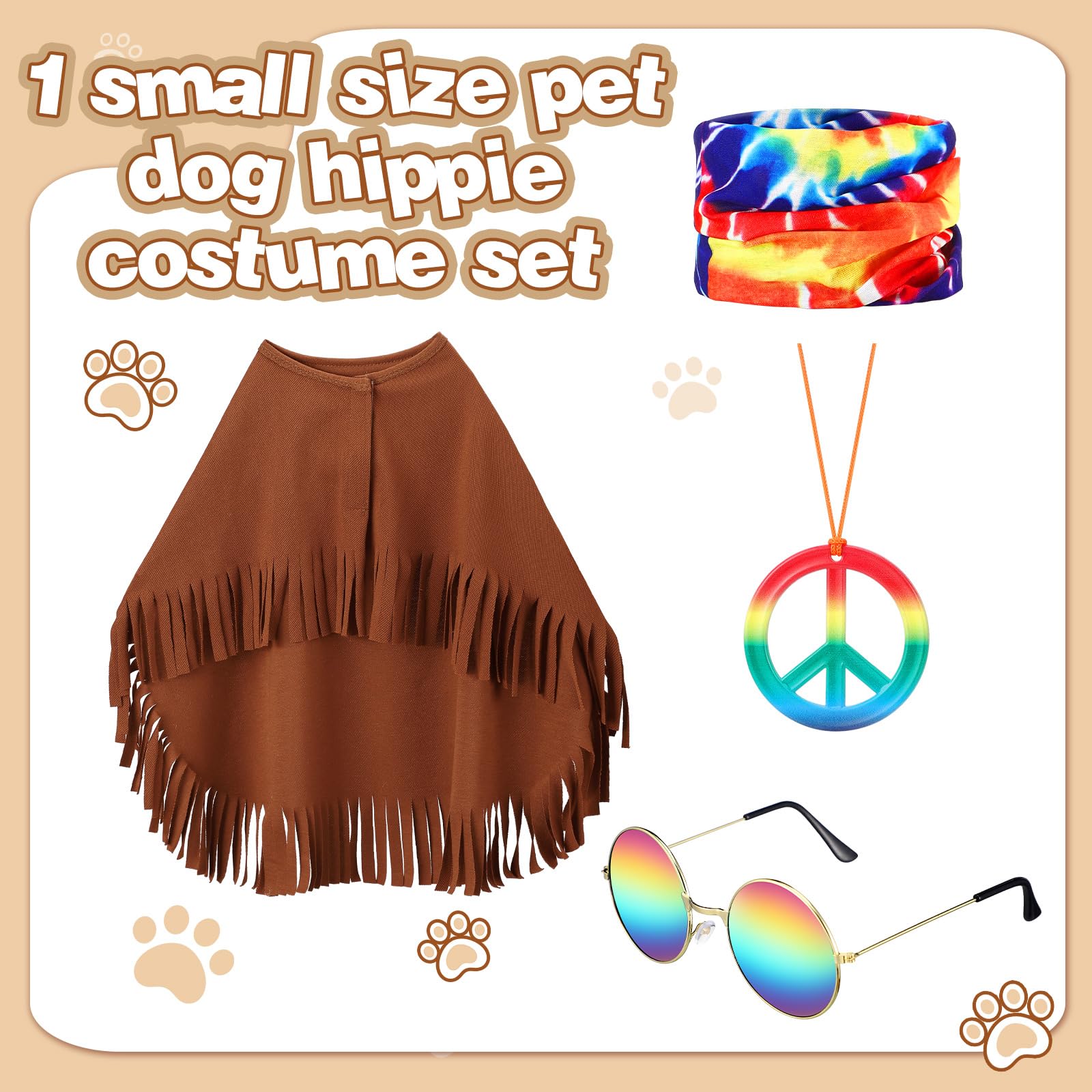 Huhumy hippie costume cape shown close up with tassels along the hem.