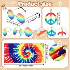 Huhumy hippie costume set featuring its pair of retro sunglasses.