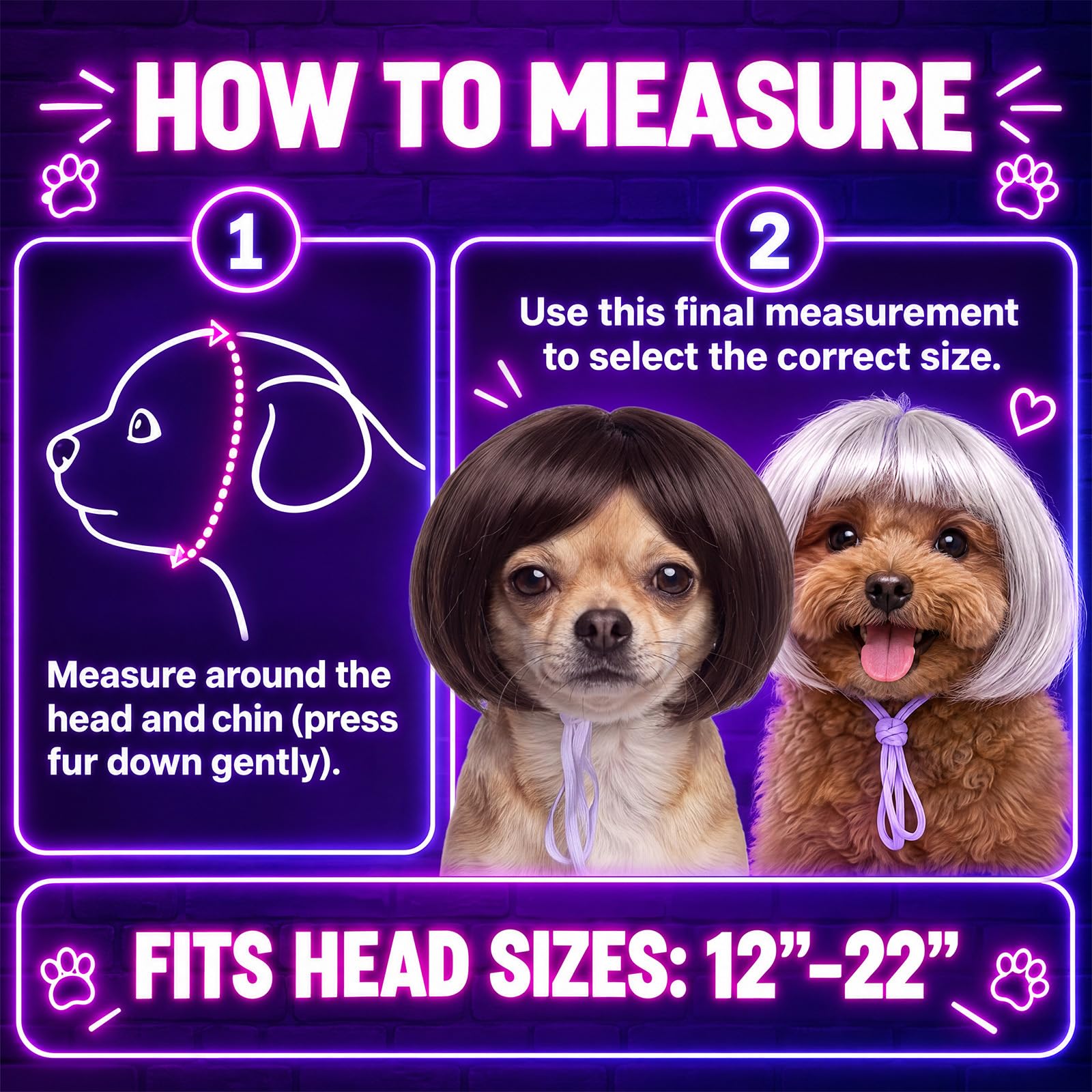 Huhumy pet bob wigs shown from an alternate angle.