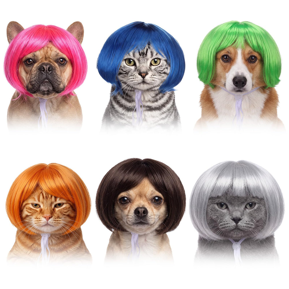 Huhumy pet bob wigs shown from the front.