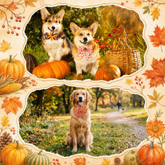 Huhumy Thanksgiving pet bow ties shown in a variety of designs.