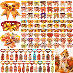 Huhumy Thanksgiving pet bow ties shown as a festive accessory set.