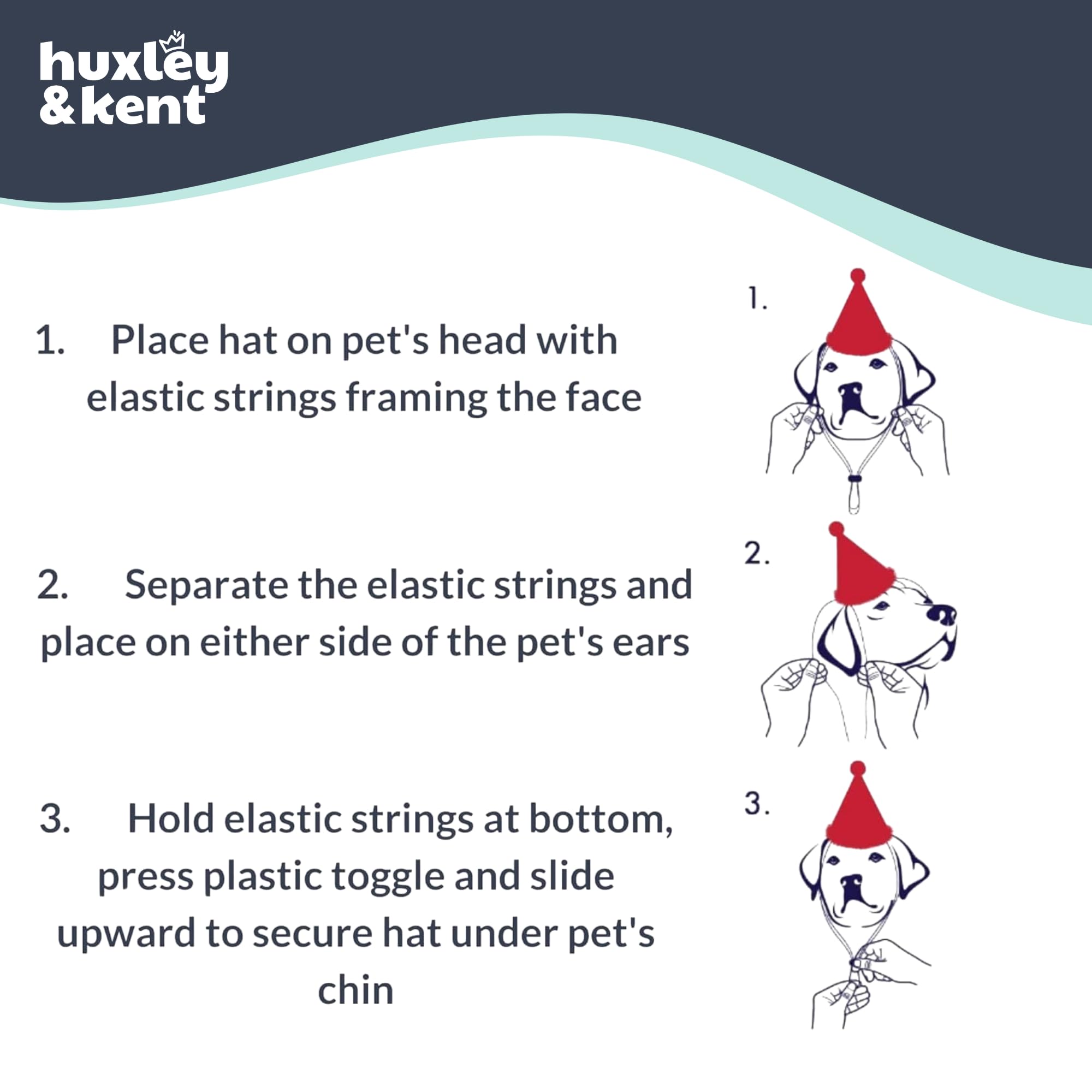 Huxley & Kent SnugFit pet hat detail showing the stretchy elastic bands.