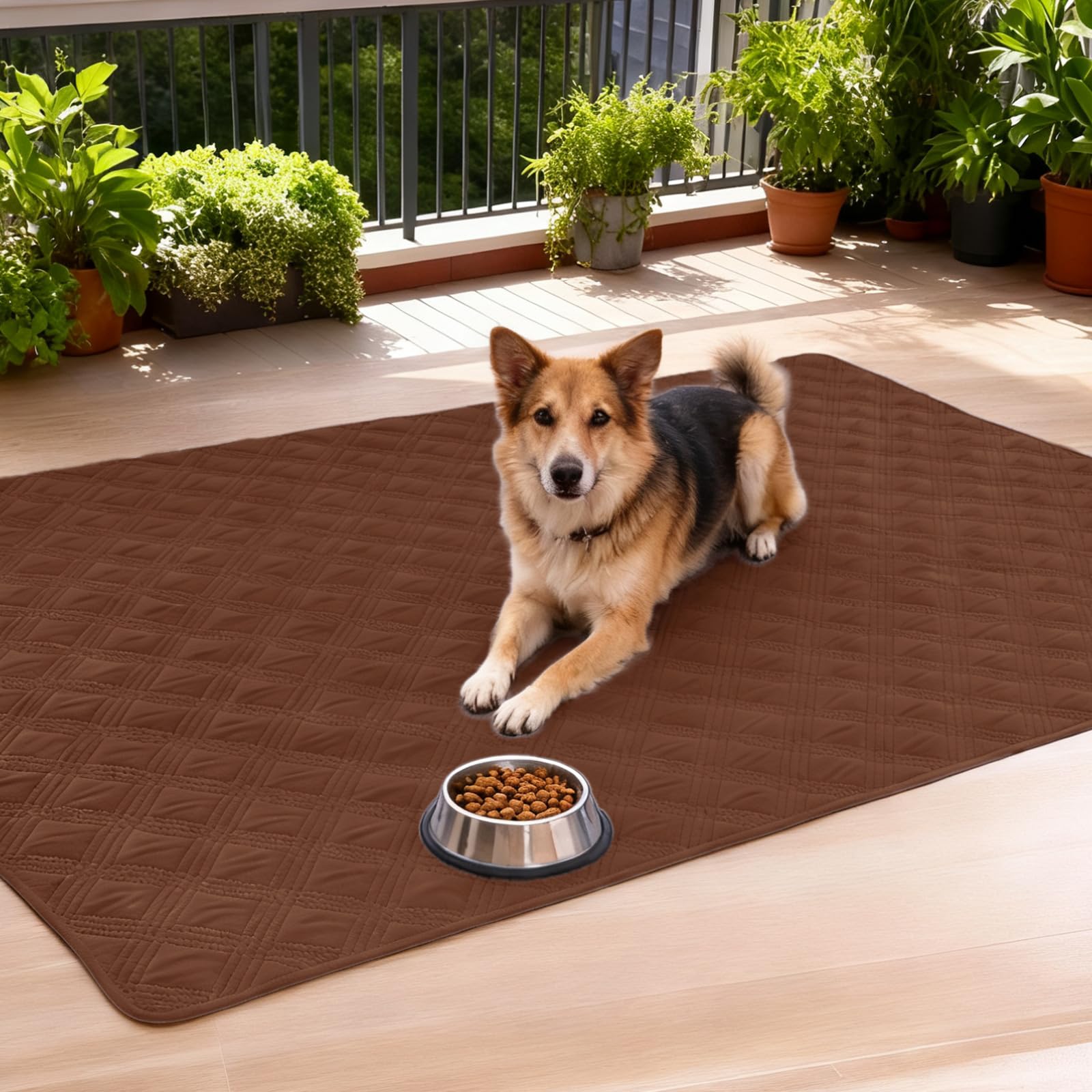 hyha dog blanket shown in an outdoor setting for a picnic or outing.