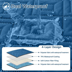 hyha Waterproof Reversible Dog Blanket showing its alternate color side.