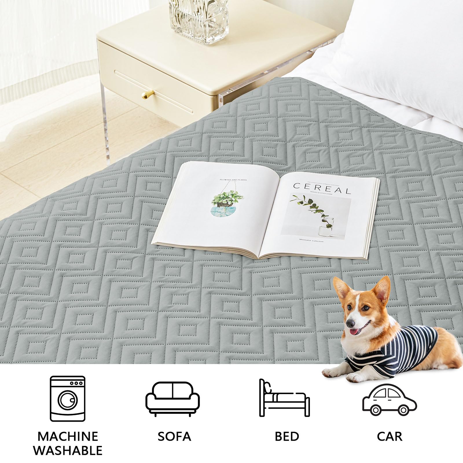 hyha waterproof dog blanket used in a kennel.