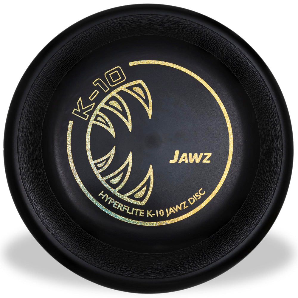 Hyperflite K-10 Jawz dog flying disc shown from the front.
