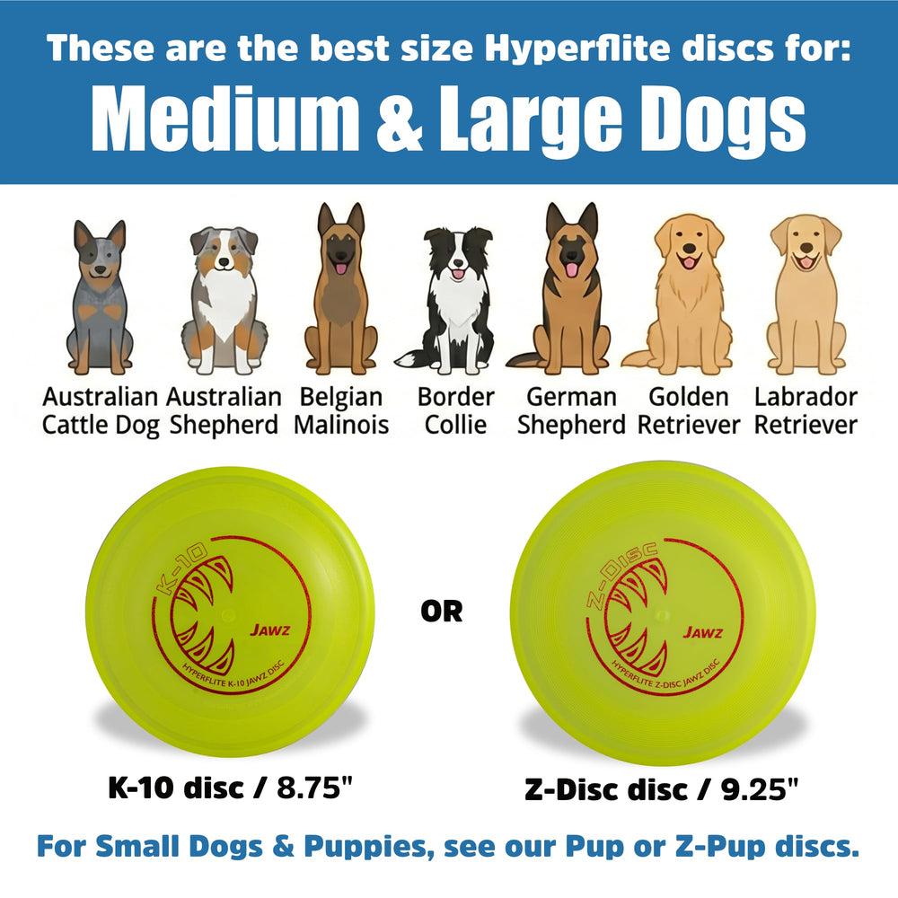 Hyperflite K-10 Jawz dog flying disc showing its textured reverse side.