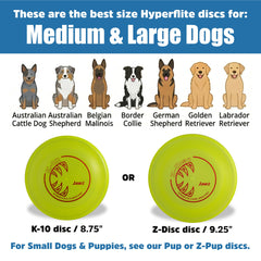 Hyperflite K-10 Jawz dog flying disc showing its textured reverse side.