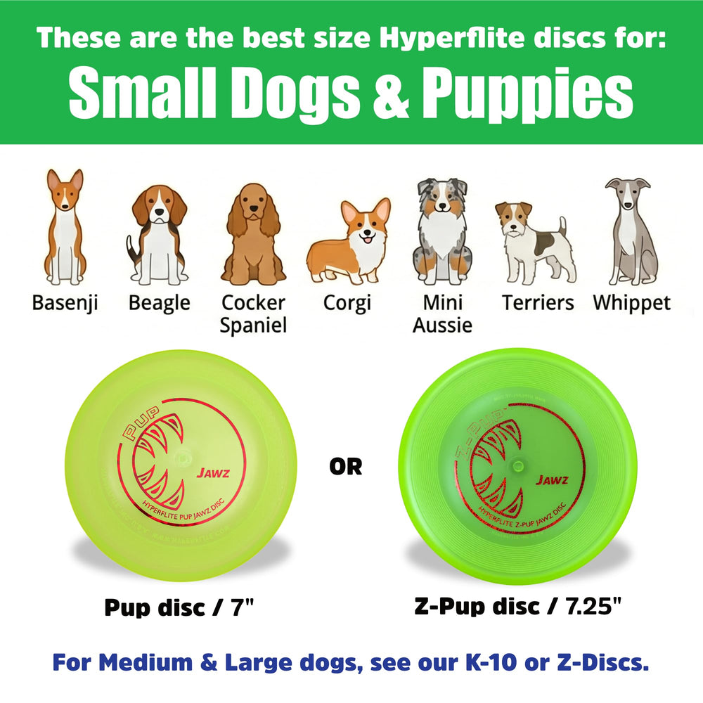 Hyperflite Pup Jawz dog flying disc showing its textured reverse surface.