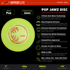 Hyperflite Pup Jawz dog flying disc showing its textured top surface.