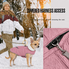 iBuddy small dog winter coat with its fleece lining visible.