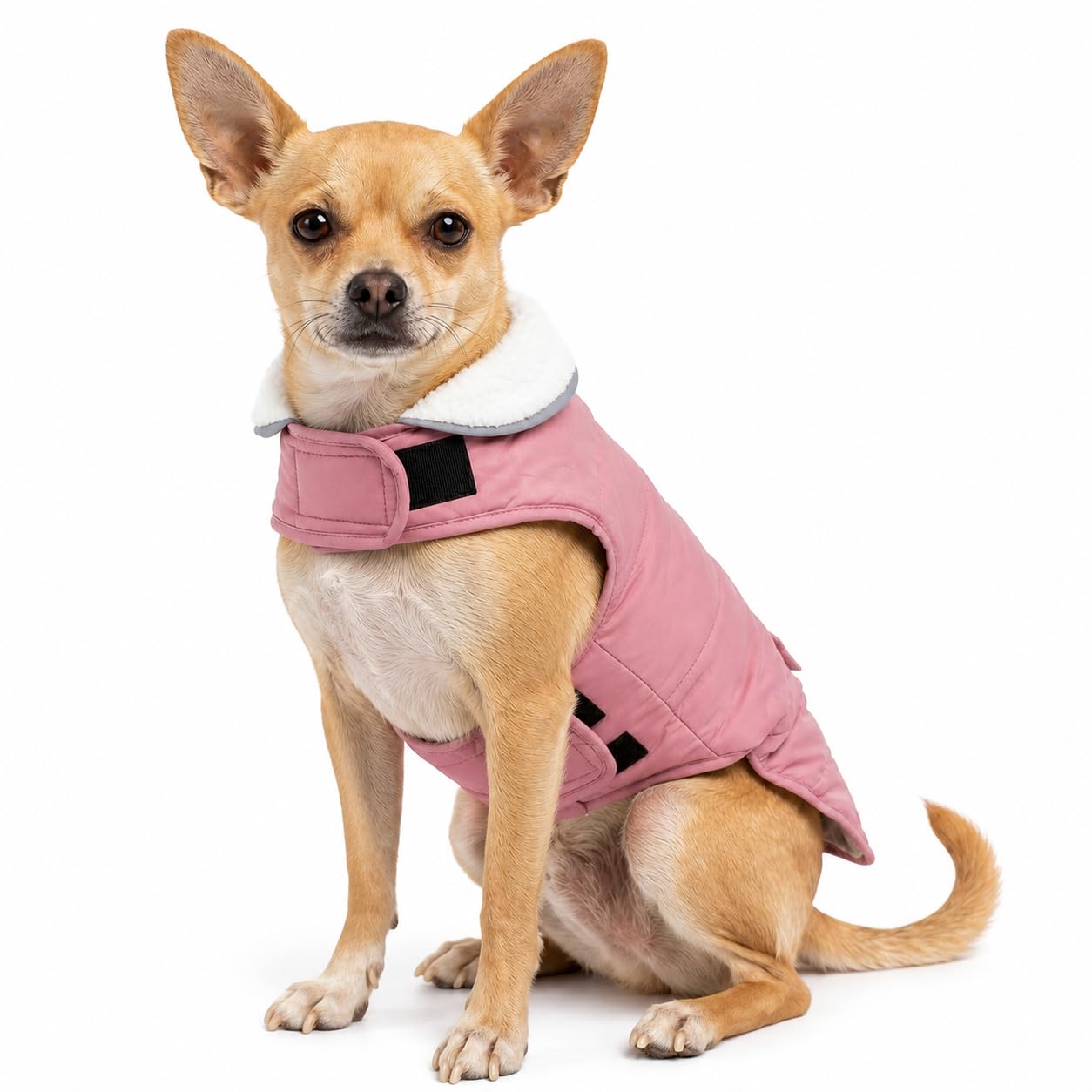 iBuddy small dog winter coat shown in a full product view.