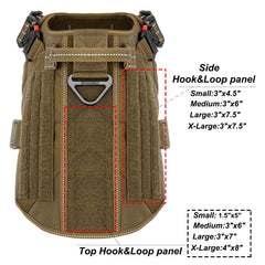 ICEFANG tactical dog harness front view highlighting the chest leash attachment ring.