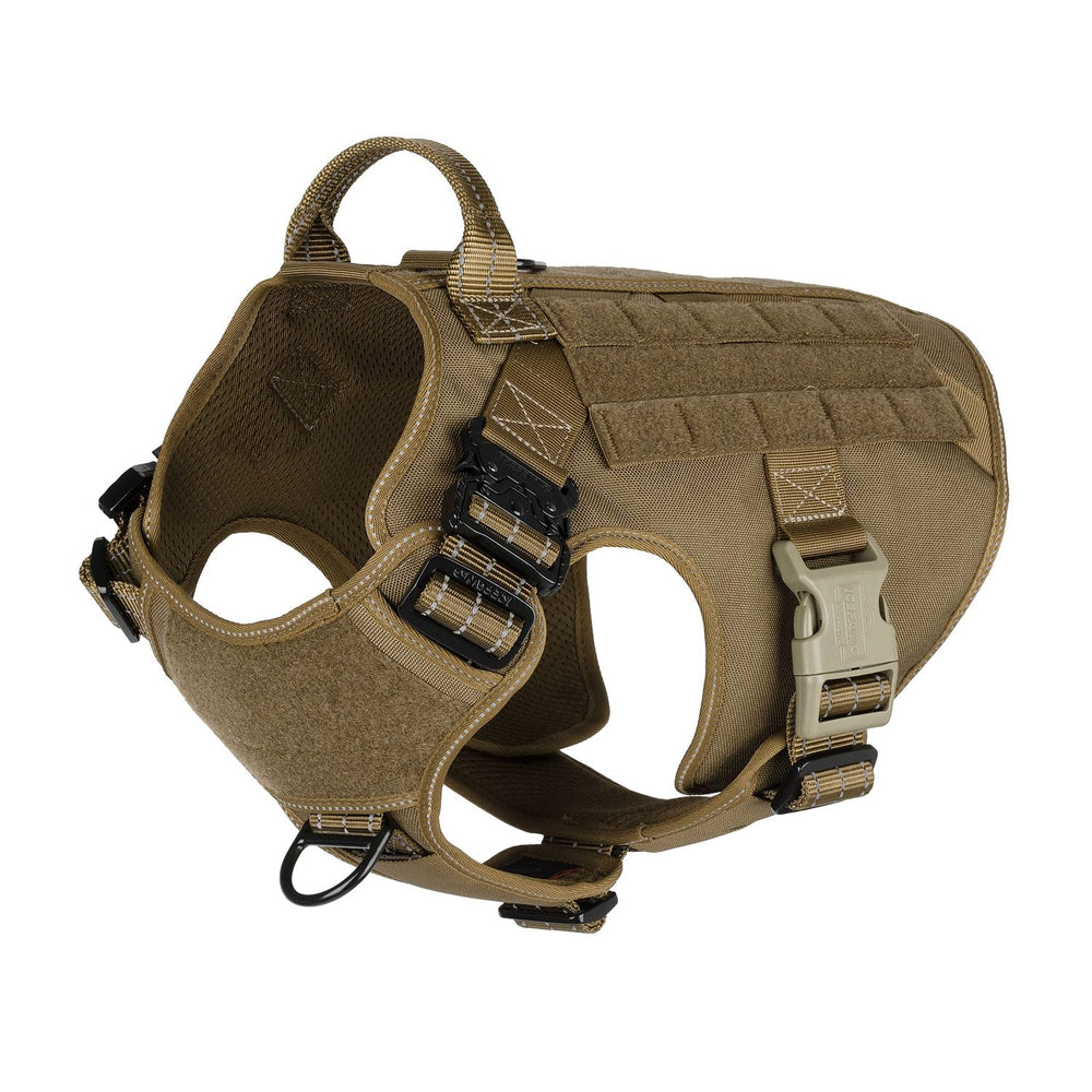 ICEFANG tactical dog harness shown from the front with its reflective vest design.