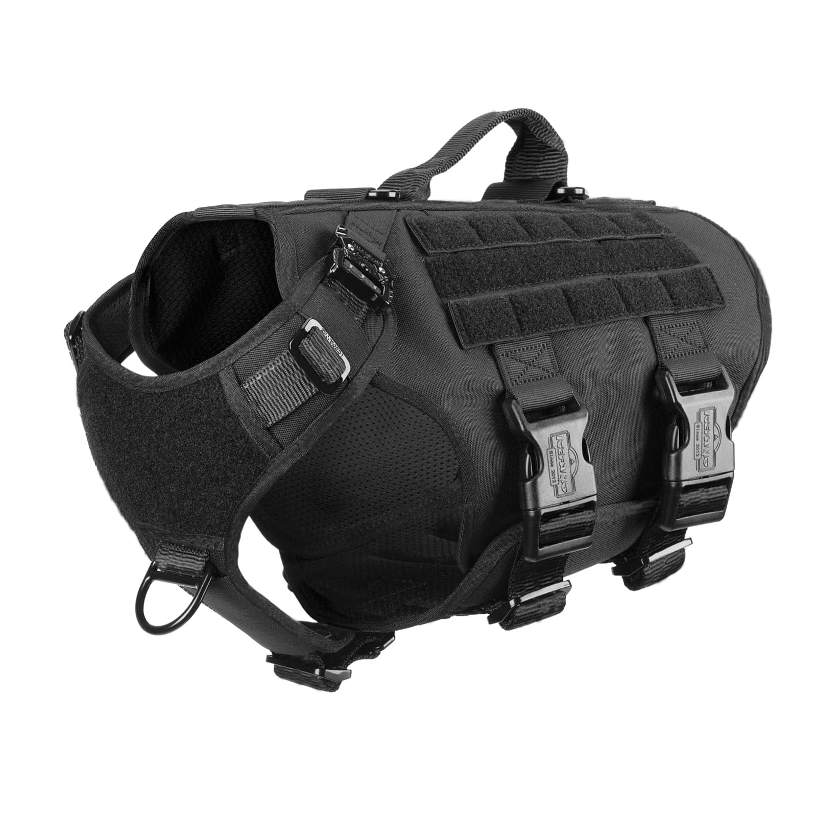 ICEFANG tactical dog harness shown from the front.