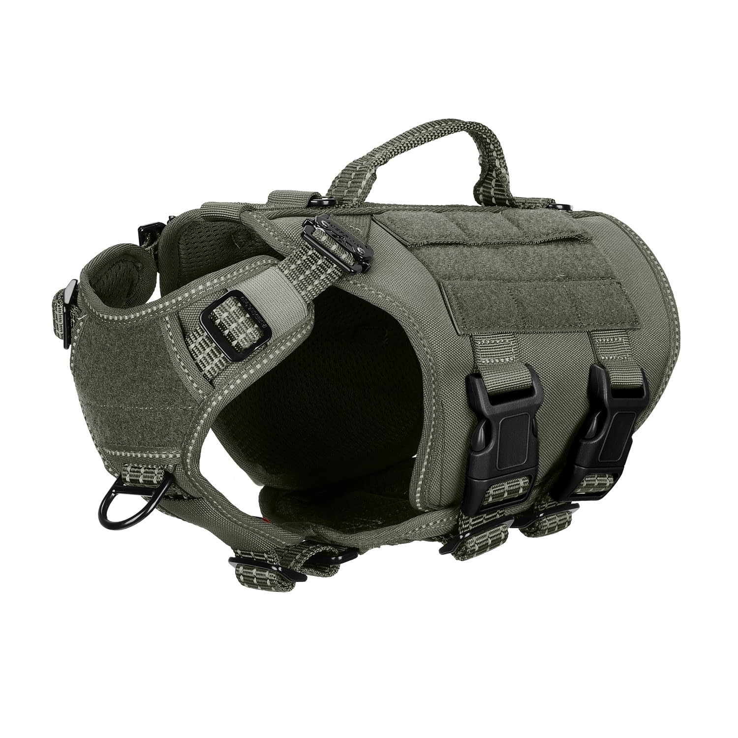 ICEFANG tactical dog harness shown from the front.