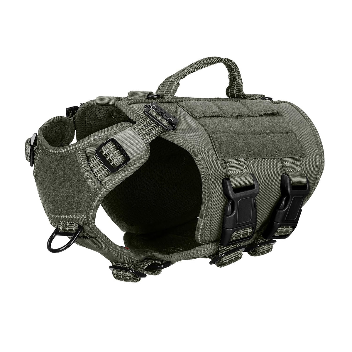 ICEFANG tactical dog harness shown from the front.