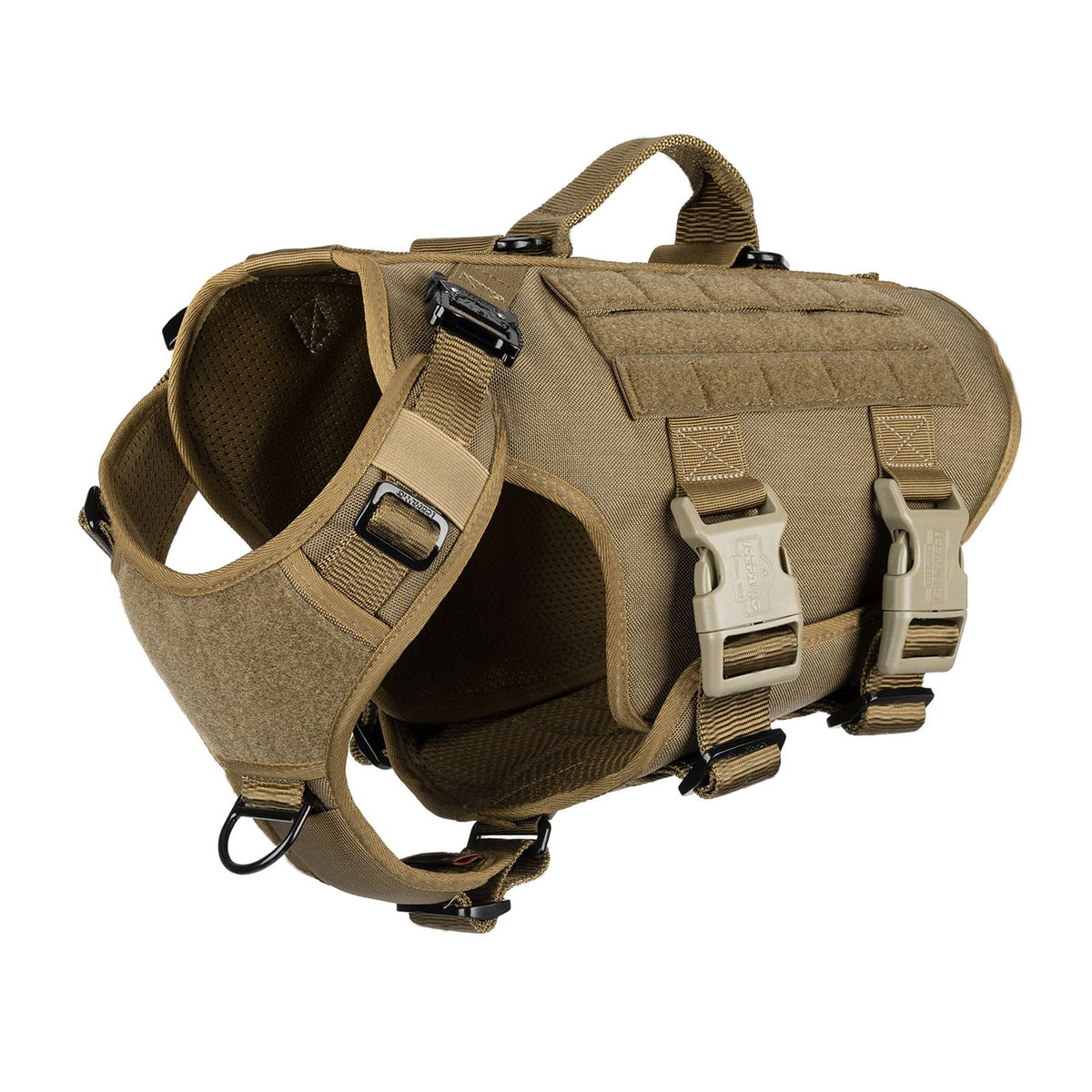 ICEFANG tactical dog harness shown from the front.