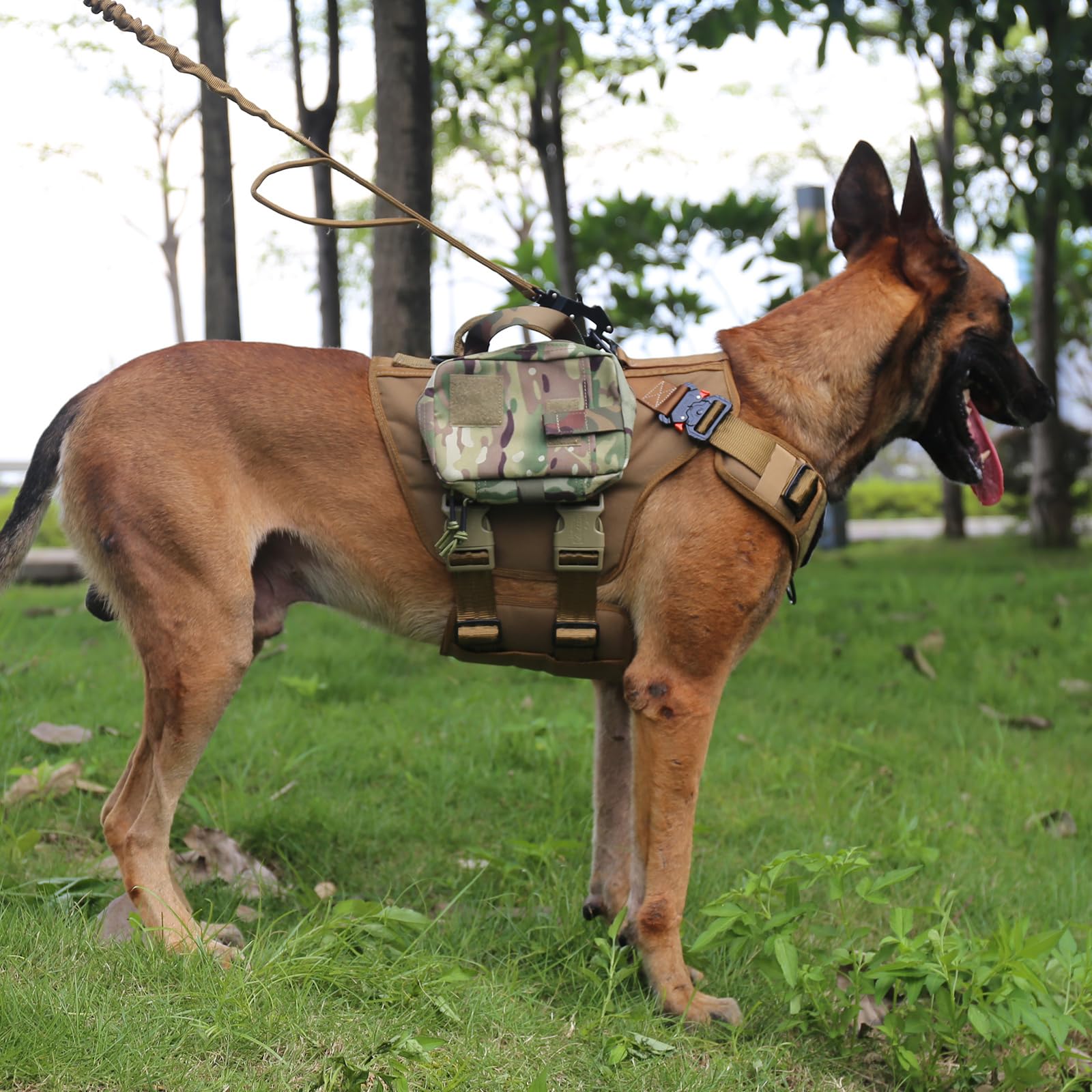 ICEFANG tactical dog harness showing the side and chest loop panels.