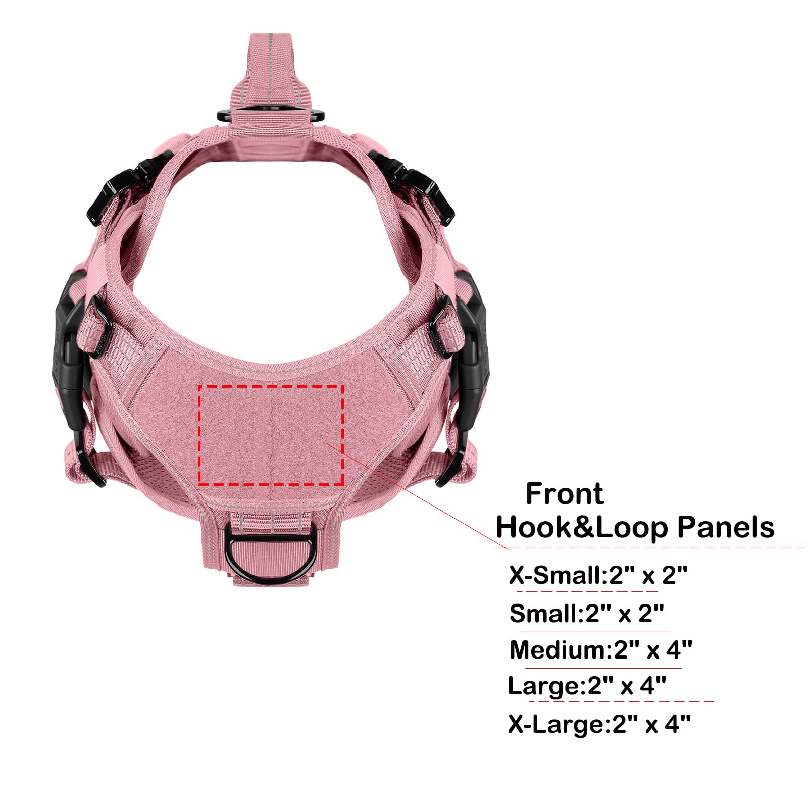 ICEFANG tactical dog harness showing its sewn side and chest loop panels.
