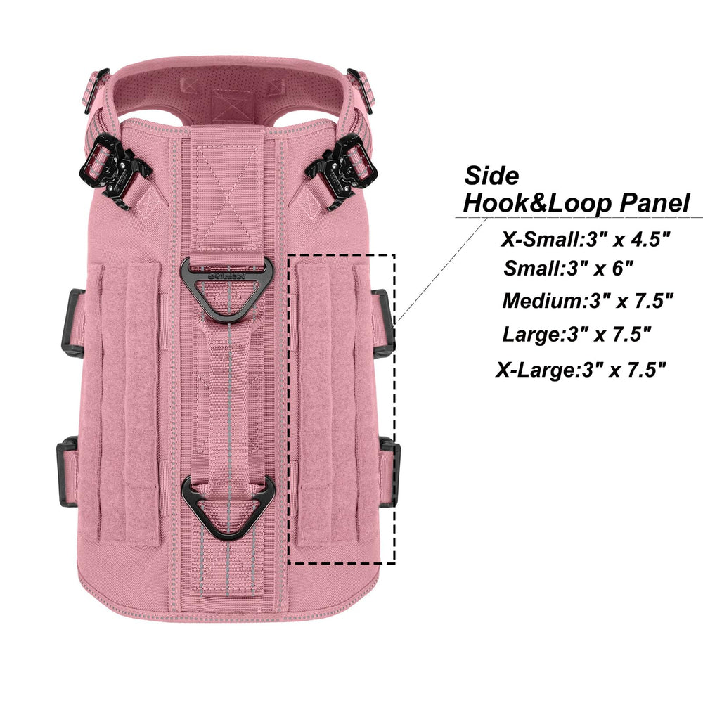 ICEFANG tactical dog harness showing the MOLLE-compatible side strips.