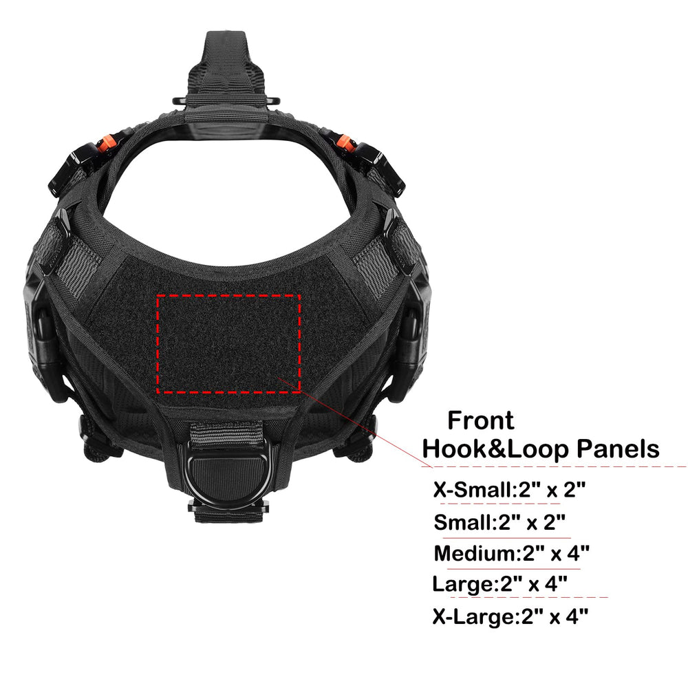 ICEFANG tactical dog harness featuring its MOLLE-compatible side webbing.