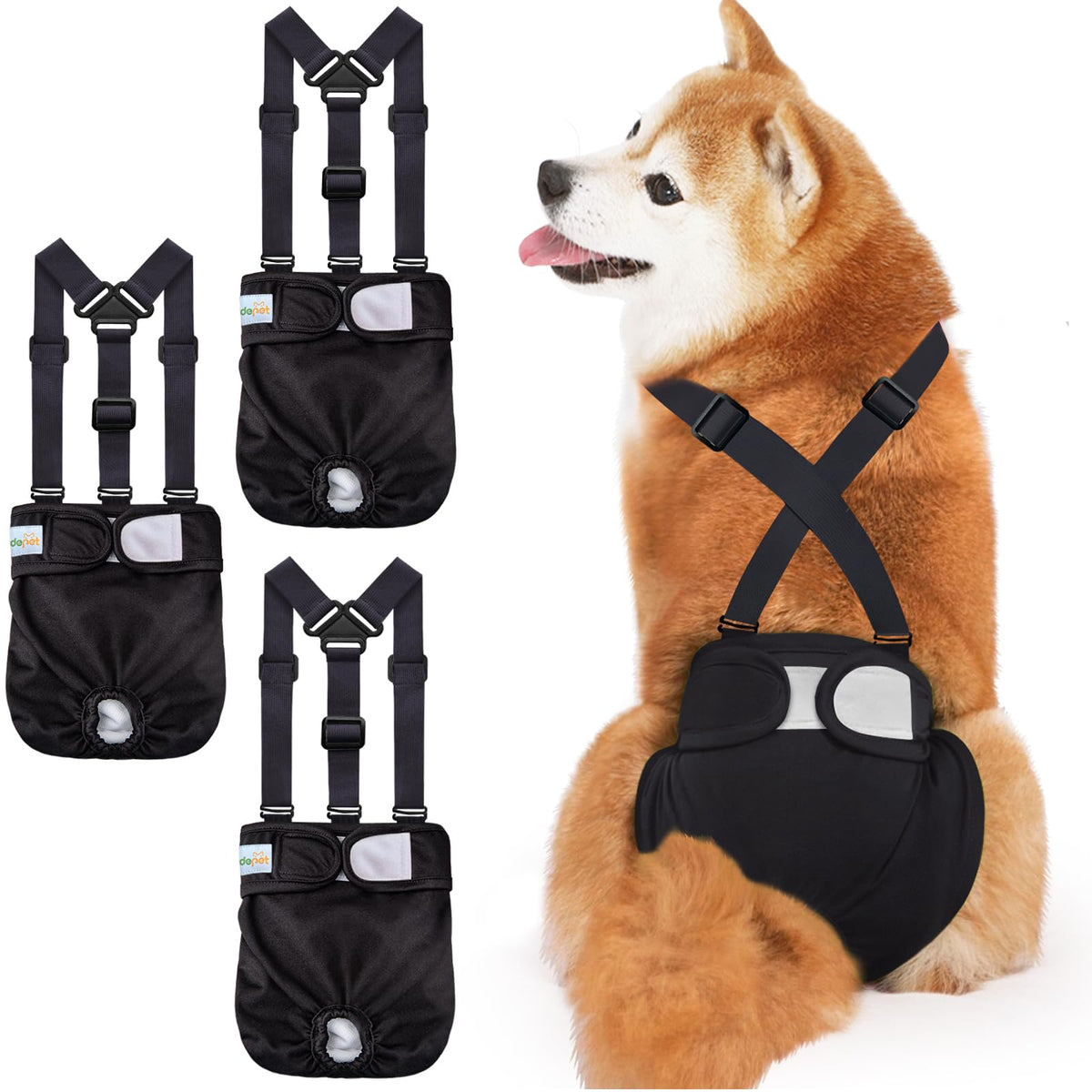 Idepet female dog diaper shown from the front.