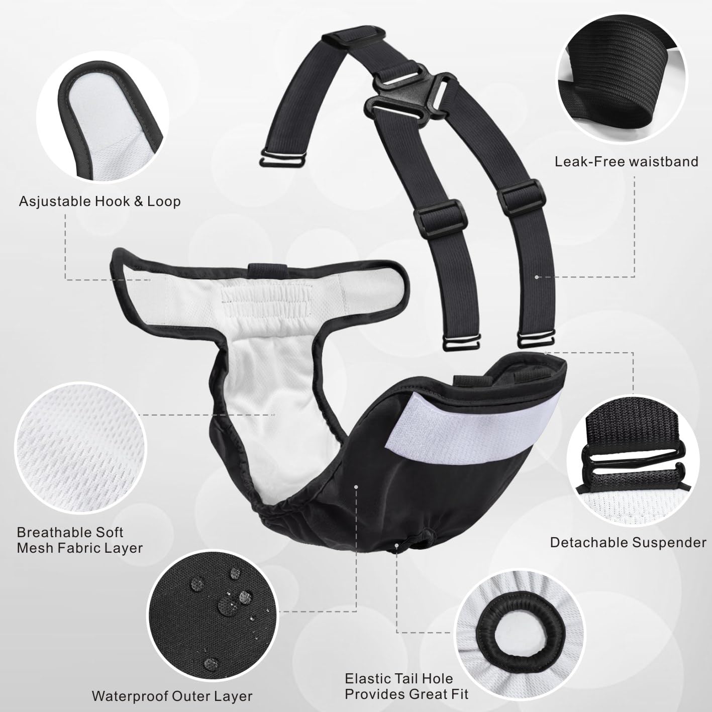 Idepet female dog diaper with its mesh inner lining in view.