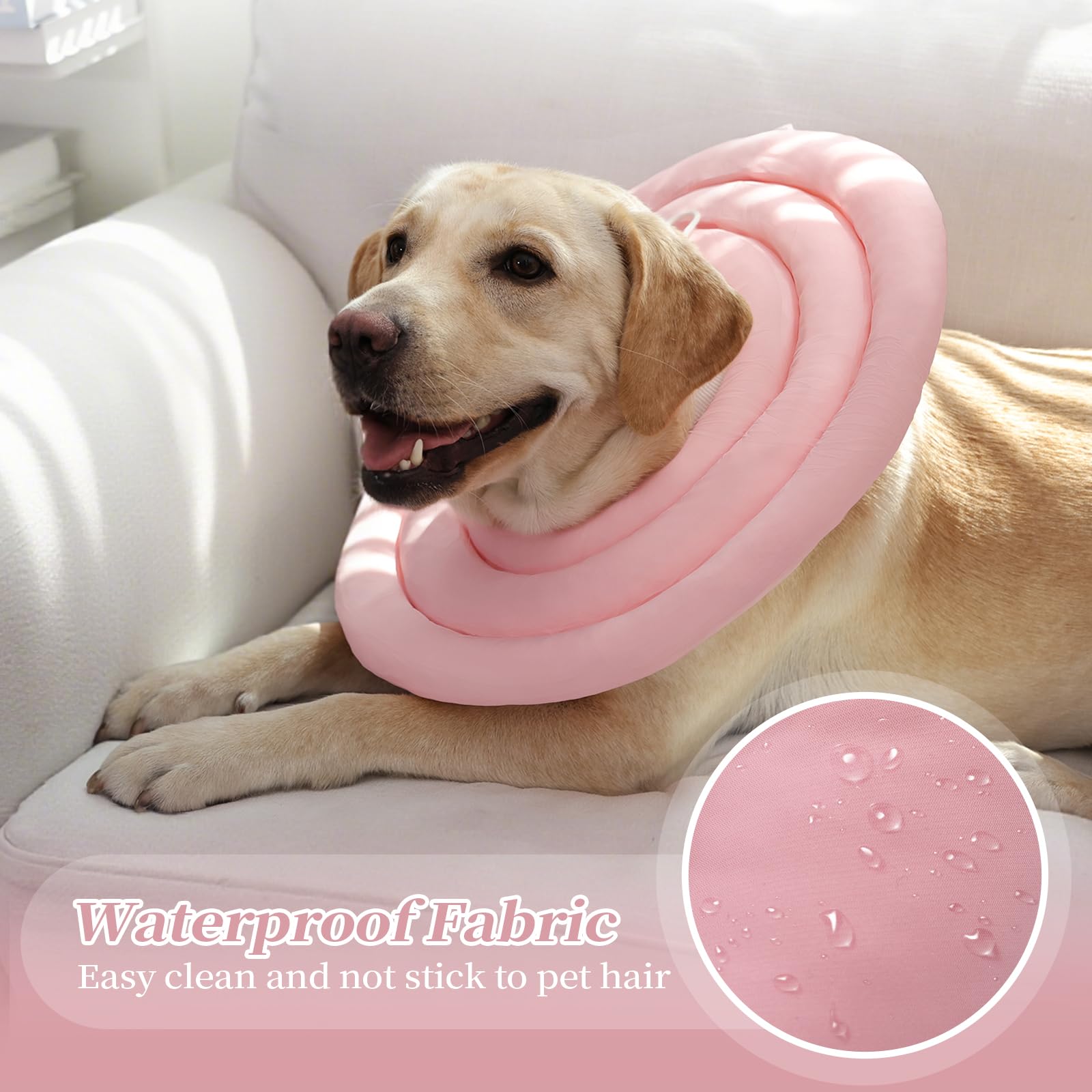 IDOMIK dog recovery collar fabric close-up showing the soft outer material.