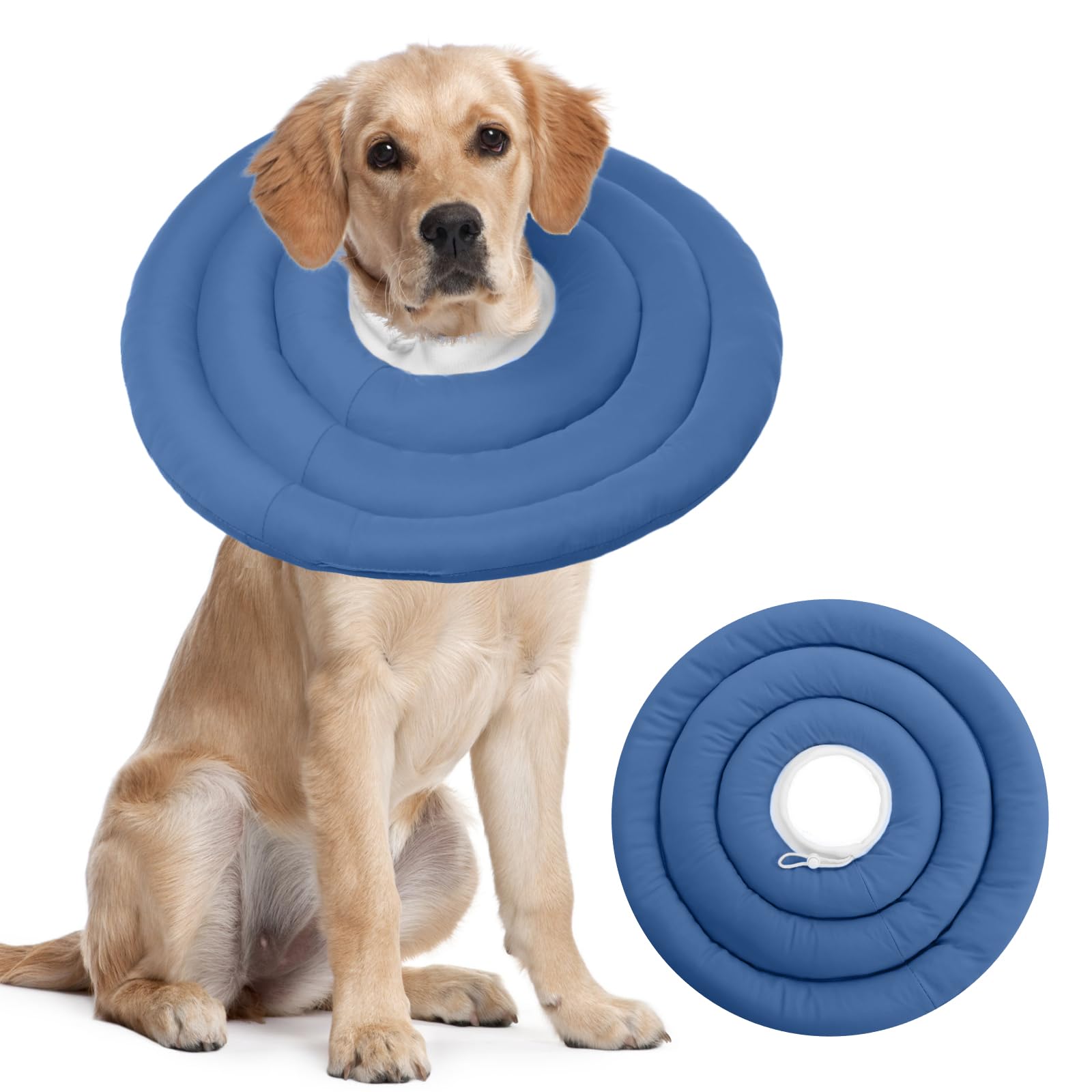 IDOMIK Dog Recovery Collar shown from the front to display its soft cone shape.