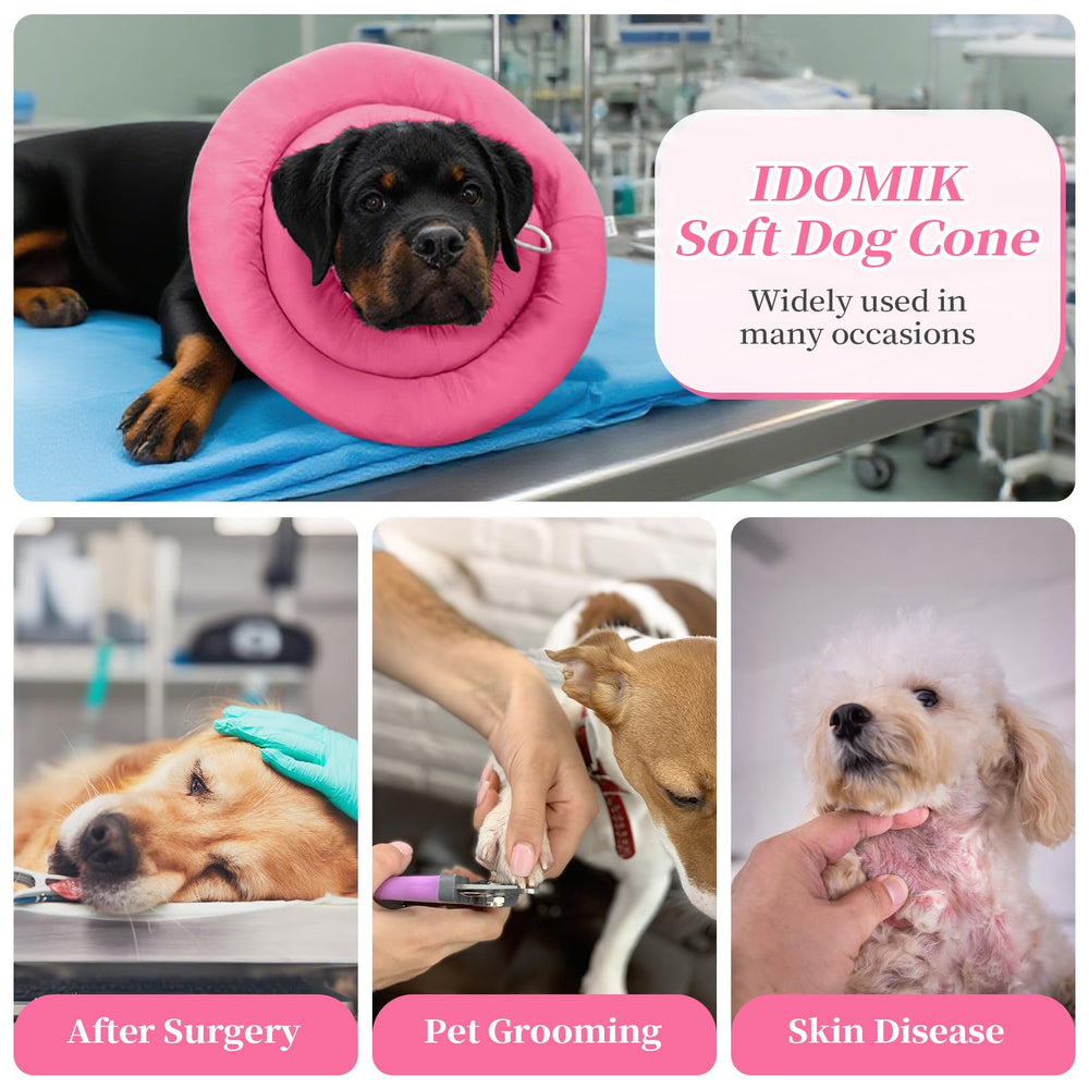 IDOMIK dog recovery collar shown at a side angle.